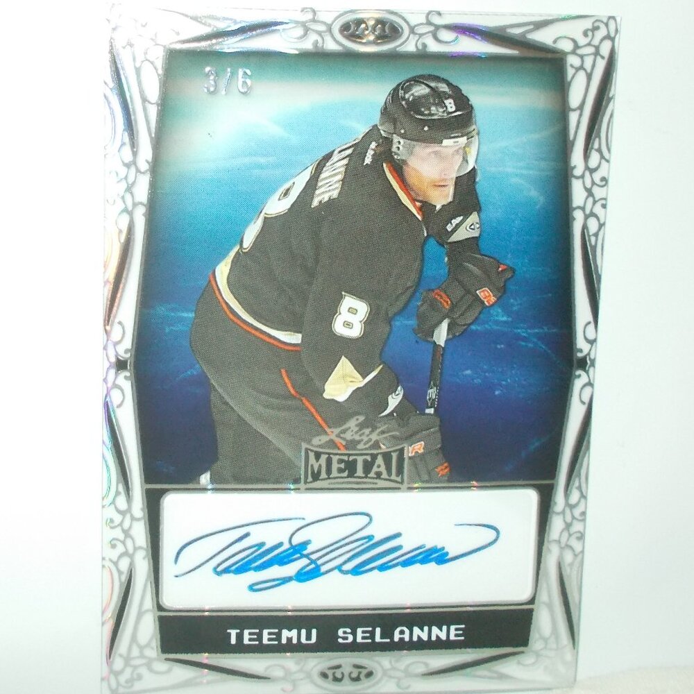 Teemu Selanne 2024 Leaf Metal Hockey Legends /6 AUTOGRAPH Anaheim Mighty Ducks